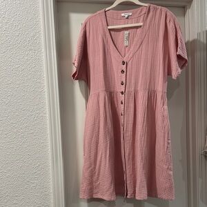 Madewell Pink Button-Down Women's Dress